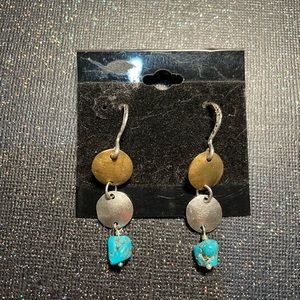 Unique Mixed Metal & Turquoise Retired Silpada Earrings!